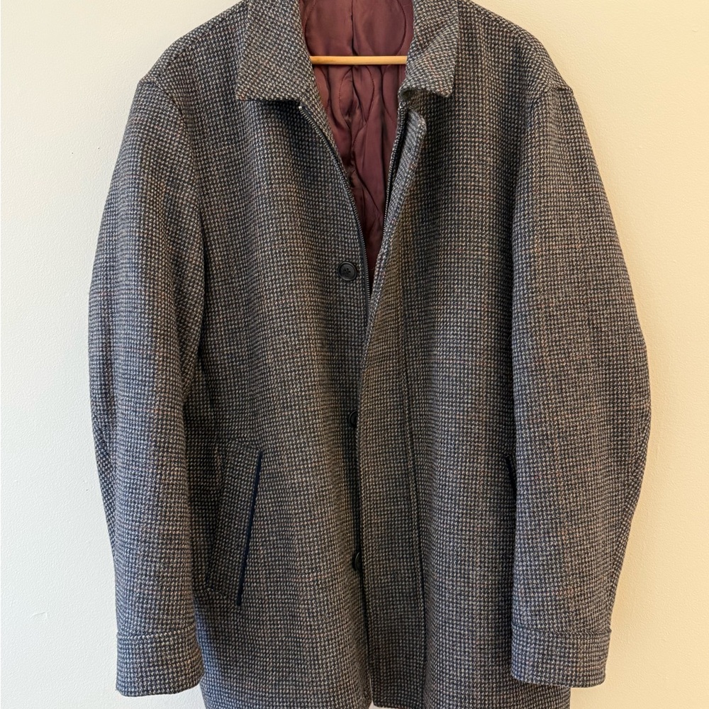 Men's Gray British Pure Wool Coat